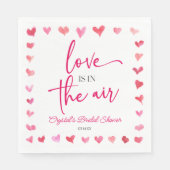 Liefde zit in het Air Red Pink Hearts Vrijgezellen Servet (Voorkant)