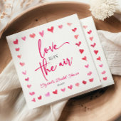 Liefde zit in het Air Red Pink Hearts Vrijgezellen Servet