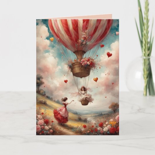 Liefde zit in het Air Valentijn Wenskaart Bedankkaart (Voorkant)