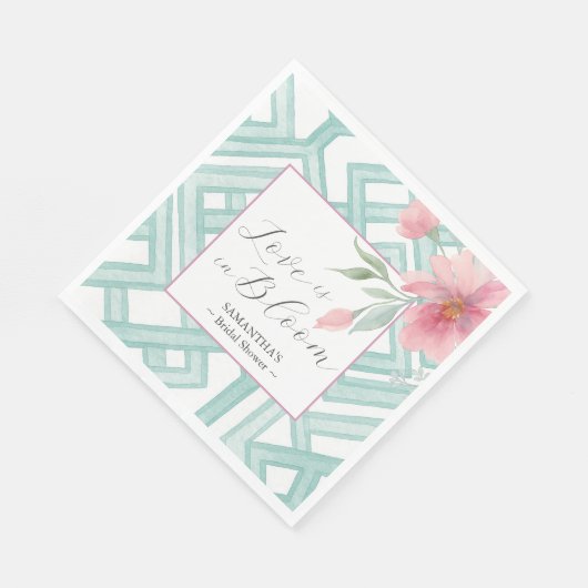 Liefde zit in het Bloom Vrijgezellenfeest Theme Servet (Hoek)