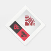 Liefde zit in het draadloze vliegtuig servet (Hoek)