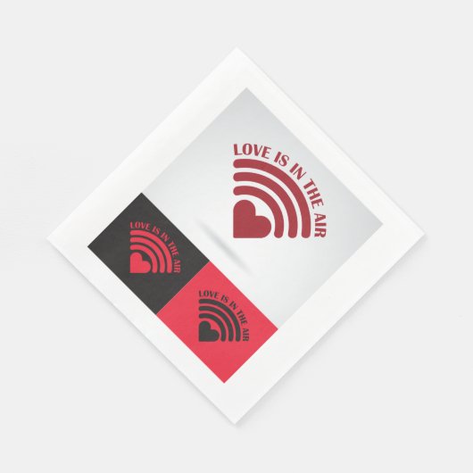 Liefde zit in het draadloze vliegtuig servet (Hoek)