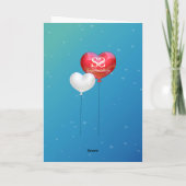 Liefde zit in het luchtballonvaardige Wenskaart Feestdagen Kaart (Achterkant)