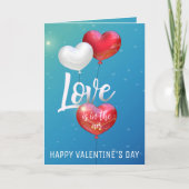 Liefde zit in het luchtballonvaardige Wenskaart Feestdagen Kaart (Voorkant)