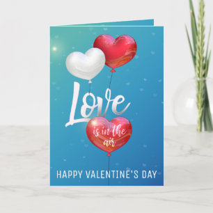Liefde zit in het luchtballonvaardige Wenskaart Feestdagen Kaart