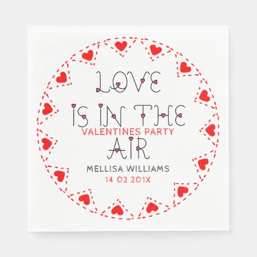 Liefde zit in het luchtfilmontwerp servetten (Voorkant)