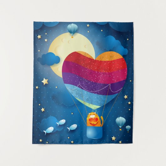 Liefde zit in het luchttapijt wandkleed (Voorkant)