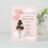 Liefde zit in het Vrijgezellenfeest Black Hair Kaart (Staand voorkant)