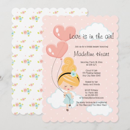 Liefde zit in het Vrijgezellenfeest van de lucht o Kaart (Voorkant / Achterkant)