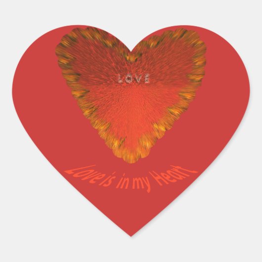 Liefde zit in mijn hart sticker (Voorkant)