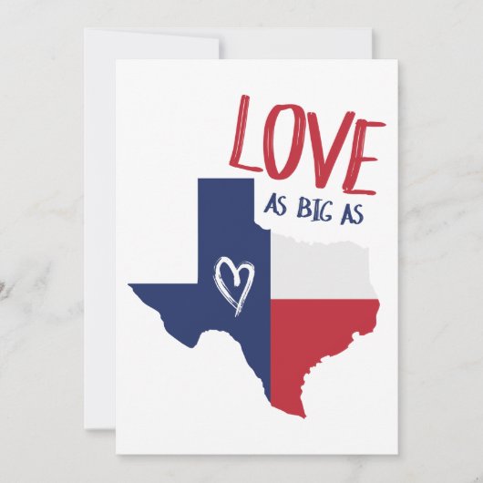 Liefde Zo Groot Als Texas Feestdagenkaart (Voorkant)