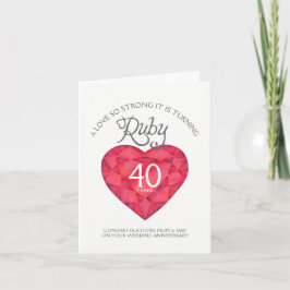 Liefde zo sterk Robijnen jubileum ouders kaart