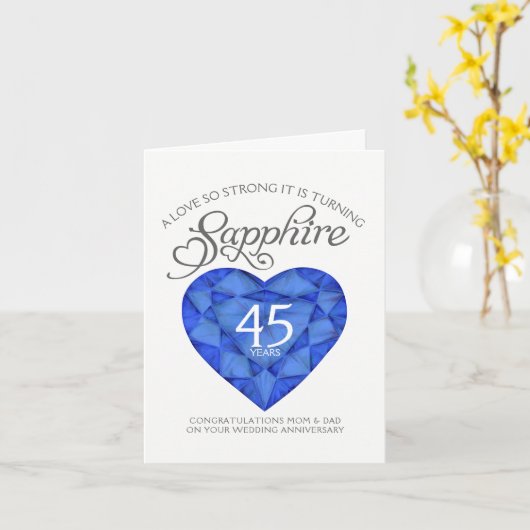 Liefde zo sterk saffier 45e jubileumkaart kaart (Gele Bloem)