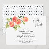 Liefde zo zoet als een perzik bruids douche uitnod kaart (Voorkant / Achterkant)