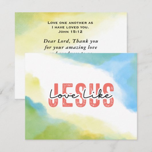 Liefde zoals Jezus Christelijk citaat Bijbelvers K (Voorkant / Achterkant)