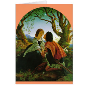 Liefde zoen romantisch stel middeleeuws zwaard Hes