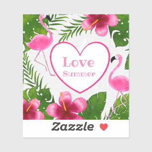 Liefde Zomer Flamingo Tropische Sticker