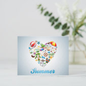 Liefde zomerdesign briefkaart (Staand voorkant)
