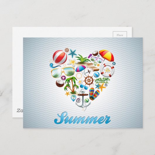 Liefde zomerdesign briefkaart (Voorkant / Achterkant)