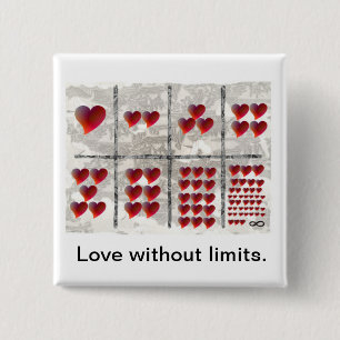 Liefde zonder grenzen vierkante button 5,1 cm