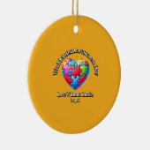 Liefde zonder grenzen. Wereld Autisme Bewustzijn D Keramisch Ornament (Rechts)