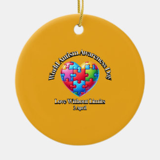 Liefde zonder grenzen. Wereld Autisme Bewustzijn D Keramisch Ornament