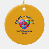 Liefde zonder grenzen. Wereld Autisme Bewustzijn D Keramisch Ornament (Achterkant)