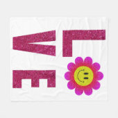 Liefde Zonnebloem Fleece Deken (Voorkant (Horizontaal))