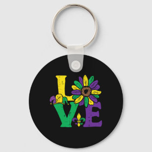 Liefde Zonnebloem Mardi Gras New Orleans Bloem Vro Sleutelhanger