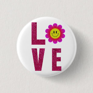 Liefde Zonnebloem Ronde Button 3,2 Cm