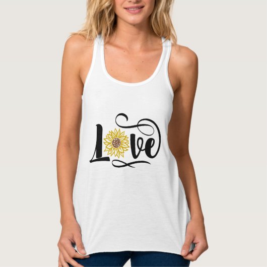 Liefde | Zonnebloem Tanktop (Voorkant)