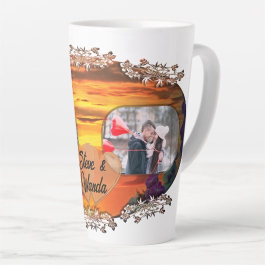 Liefde zonsondergang 2584 latte mok (Rechterhoek)