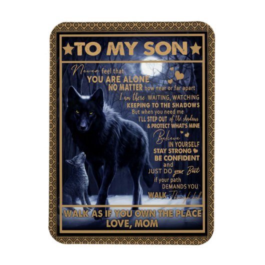 Liefde zoon| Brief aan mijn zoon Voel je nooit all Magneet (Verticaal)