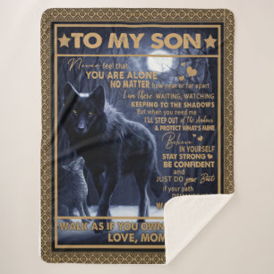 Liefde zoon  Brief aan mijn zoon Voel je nooit all Sherpa Deken