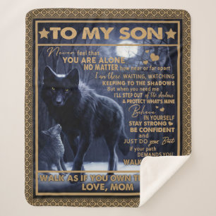 Liefde zoon  Brief aan mijn zoon Voel je nooit all Sherpa Deken