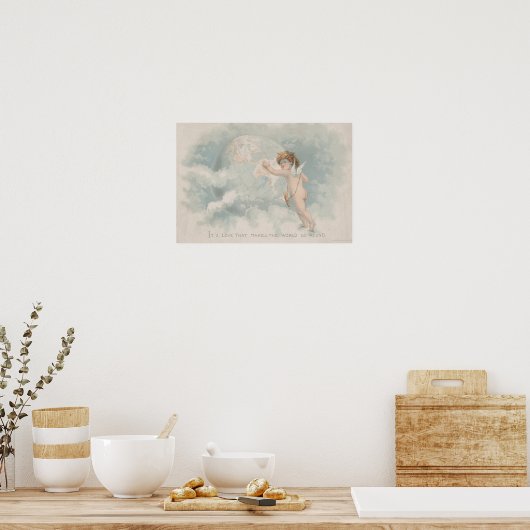 Liefde zorgt ervoor dat de wereld de  Engel Aarde  Poster (Keuken)