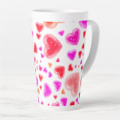 Liefde, zoveel harten, wit latte mok (Rechterhoek)