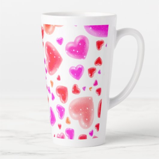 Liefde, zoveel harten, wit latte mok (Rechts)