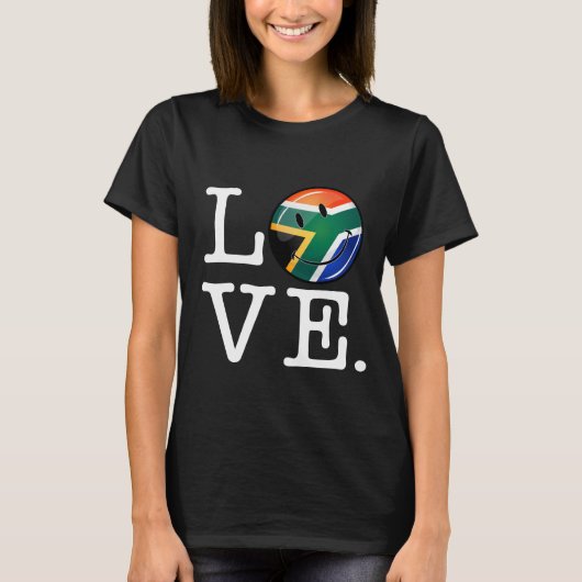 Liefde Zuid-Afrika glimlachende vlag T-shirt (Voorkant)