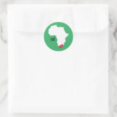 Liefde zuid-afrika kaart met hart ronde sticker (Tas)