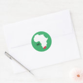 Liefde zuid-afrika kaart met hart ronde sticker (Envelop)