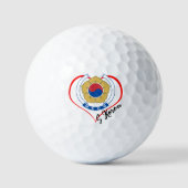 Liefde Zuid-Korea Golf Balls, Koreaanse vlag, hart Golfballen (Voorkant)