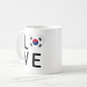 Liefde - Zuid-Korea vlag Koffiemok (Voorkant links)