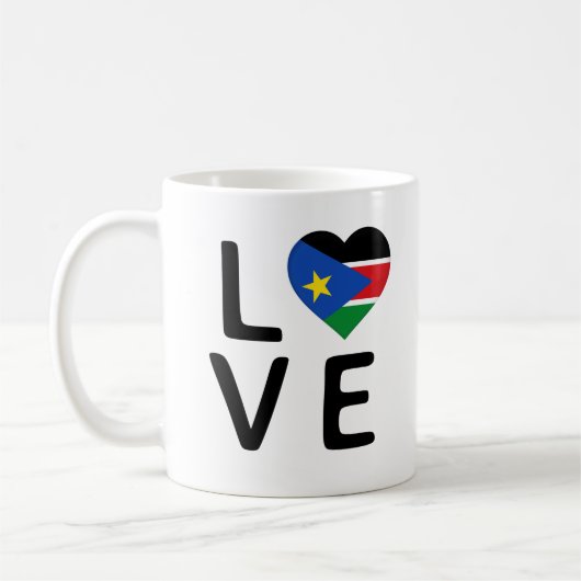 Liefde - Zuid-Soedan vlag Koffiemok (Links)