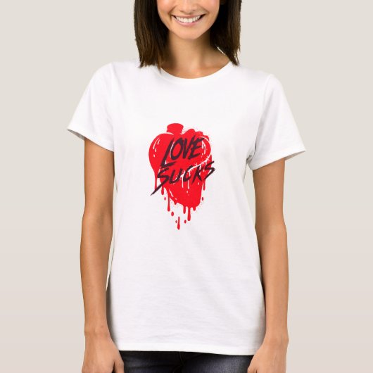 Liefde zuigt, Anti Valentijnsdag Modern Design T-shirt (Voorkant)
