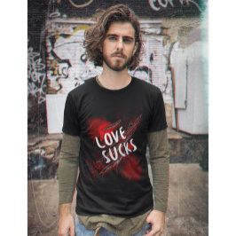 Liefde zuigt, anti Valentijnsdag stijl gothic T-shirt