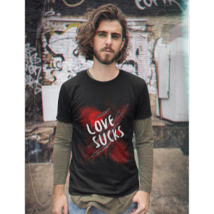 Liefde zuigt, anti Valentijnsdag stijl gothic T-shirt