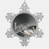 Liefde Zwanen Bruiloft Tin Sneeuwvlok Ornament (Voorkant)