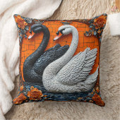 Liefde Zwanen in Artistieke Mozaïek Huwelijksvieri Kussen (Deken)