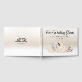 Liefde Zwanen op White Cream Wedding Guest Book Gastenboek (Volledig)